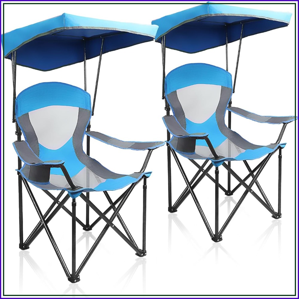 Outdoor Oversized Camping Chair - Heavy Duty Canopy Camping Chair, 350