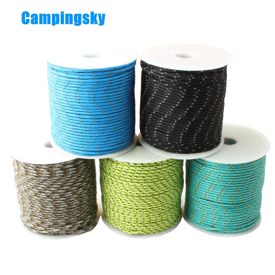 Outdoor Camping Umbrella - 50M 2.5mm Reflective Paracord Tent Cord
