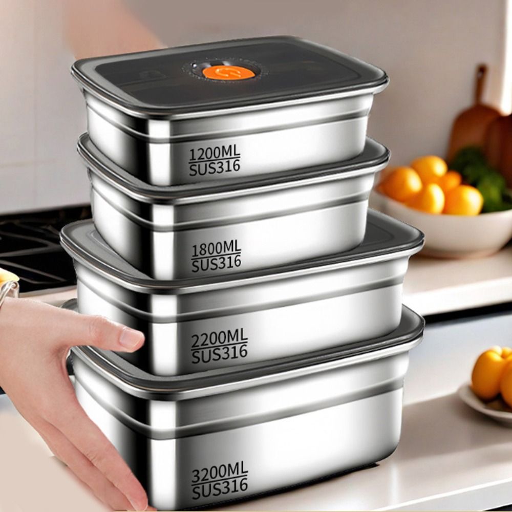 Outdoor Camping Fridge - Stainless Steel Camping Lunch Box Sealed