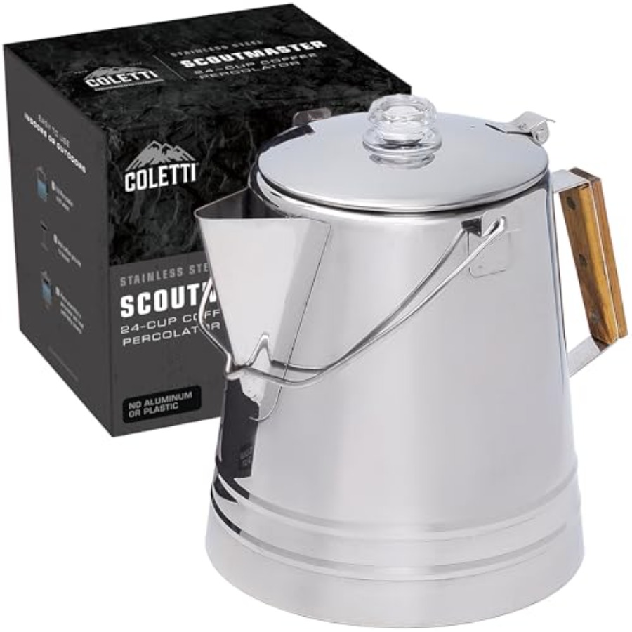 Camp Percolator Coffee - Camping coffee percolator stainless steel, black,