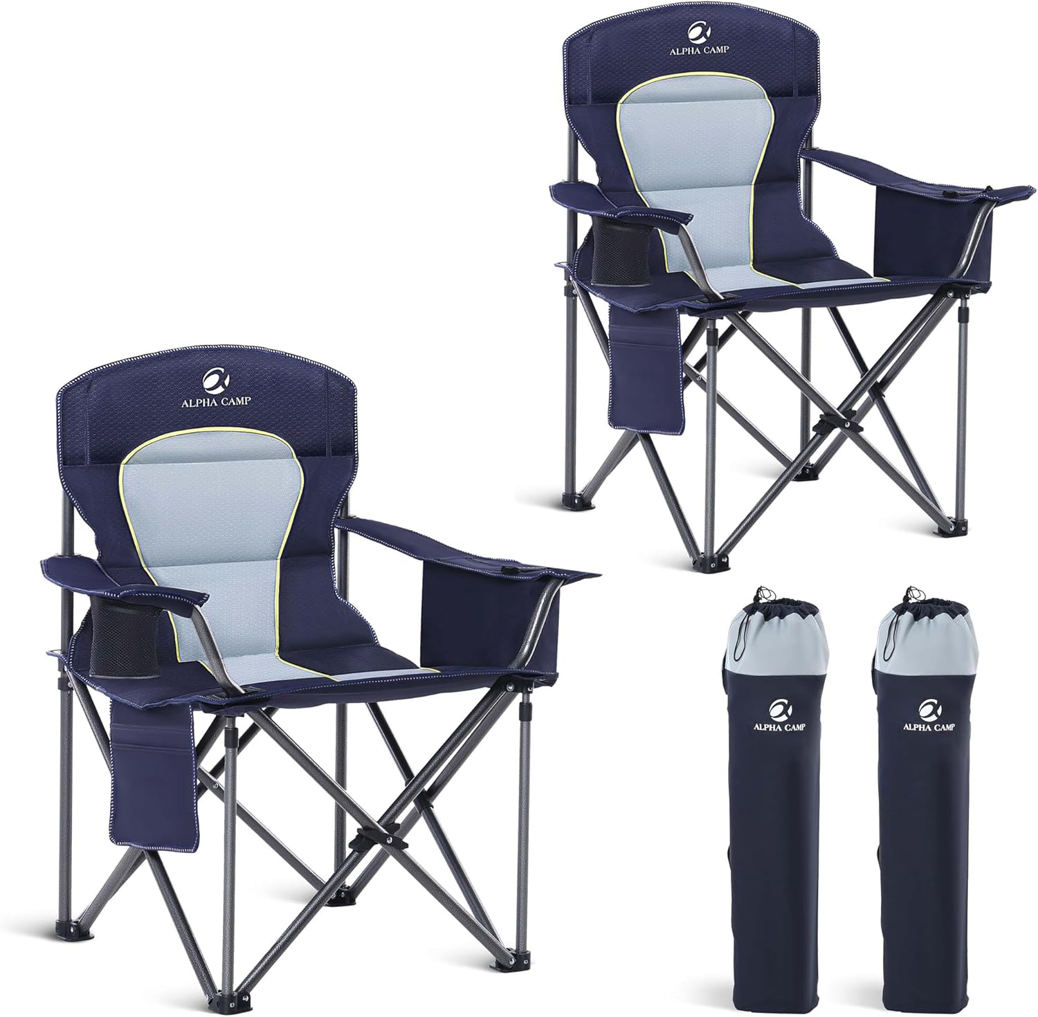 Outdoor Oversized Camping Chair - Oversized Folding Camping Chair with Cooler