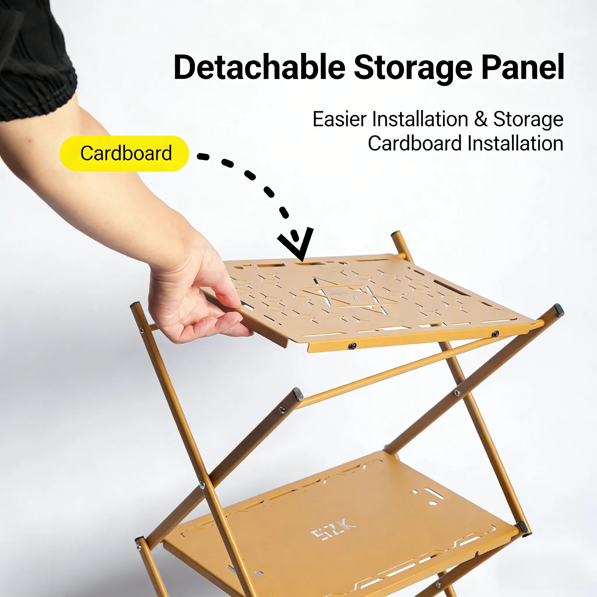Outdoor Camping Table Foldable - MOUNTAINHIKER Three-tier Rack Outdoor Storage Shelf