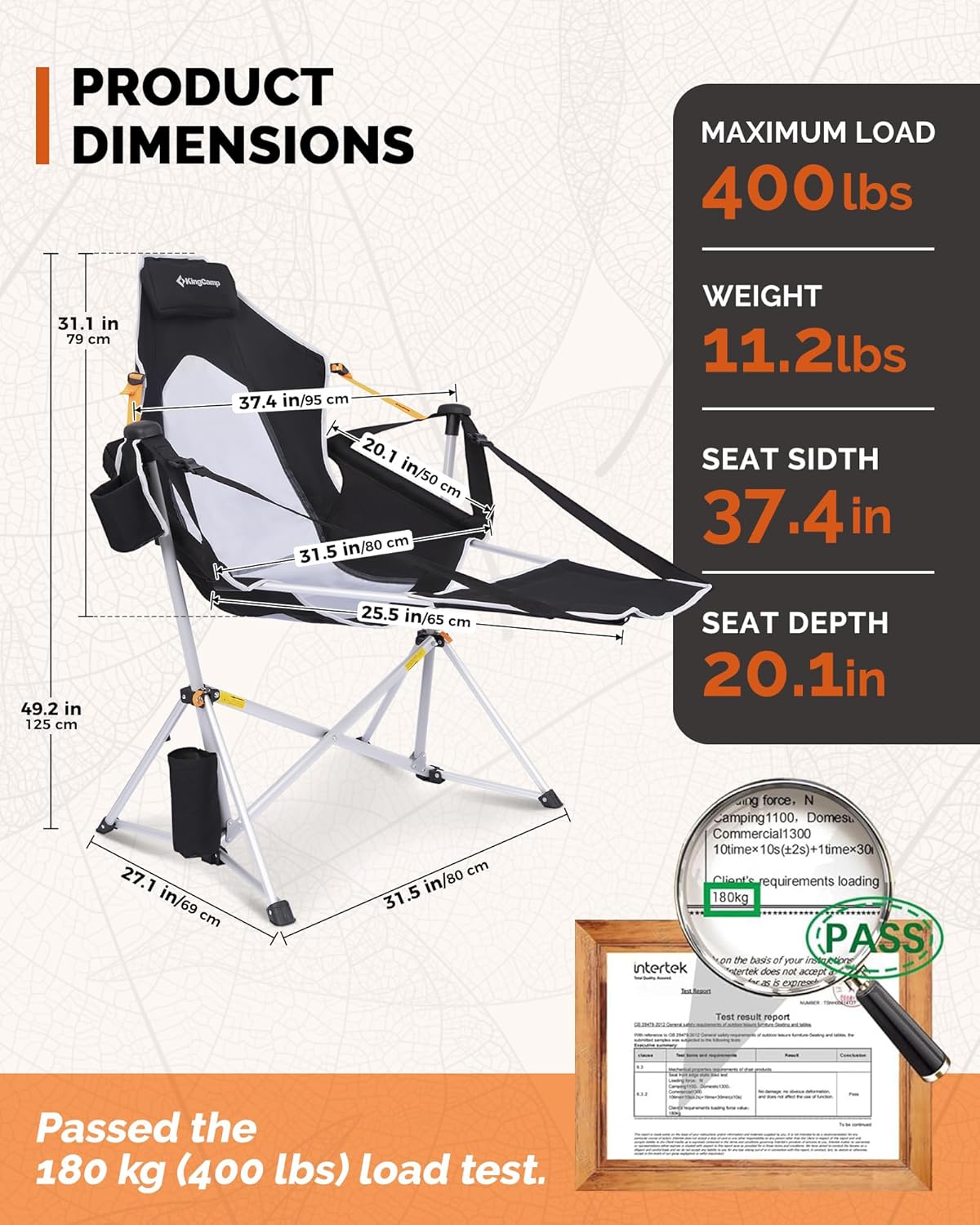 Heavy Duty Hammock Chair with  - Outdoor Oversized Camping Chair ulasan dan harga