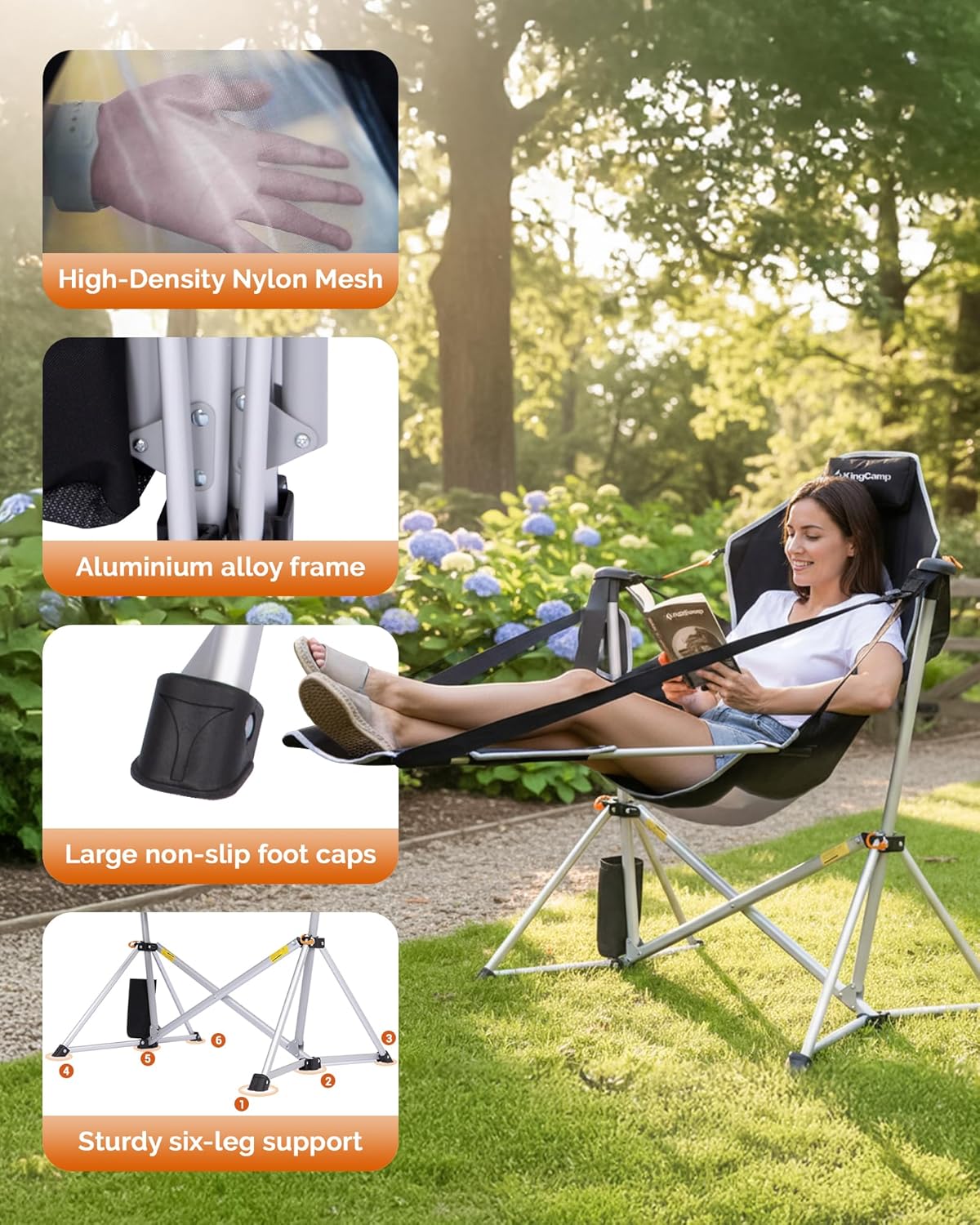 Heavy Duty Hammock Chair with  - Outdoor Oversized Camping Chair ulasan dan harga