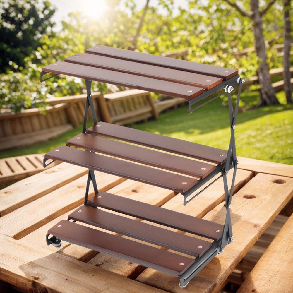 3-Tier Foldable Wooden Camping - Outdoor Camping Table Foldable ulasan dan harga