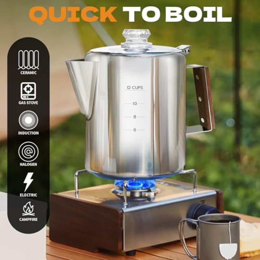 Percolator Coffee Pot Stainles - Camp Percolator Coffee ulasan dan harga