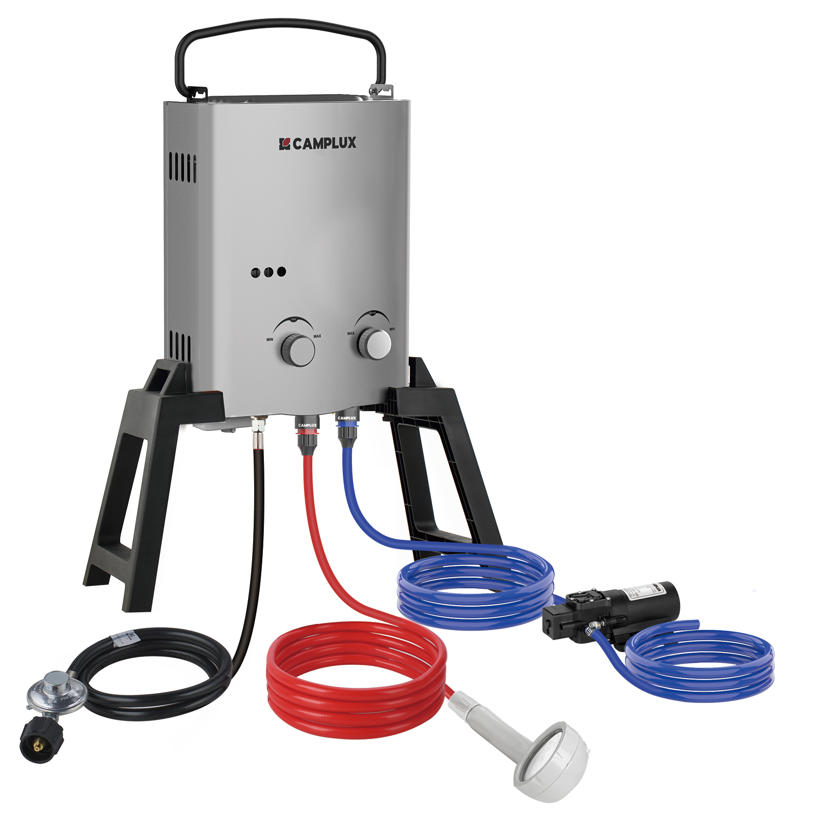 CAMPLUX 1.32GPM Propane Tankle - Outdoor Camping Hot Water Shower ulasan dan harga