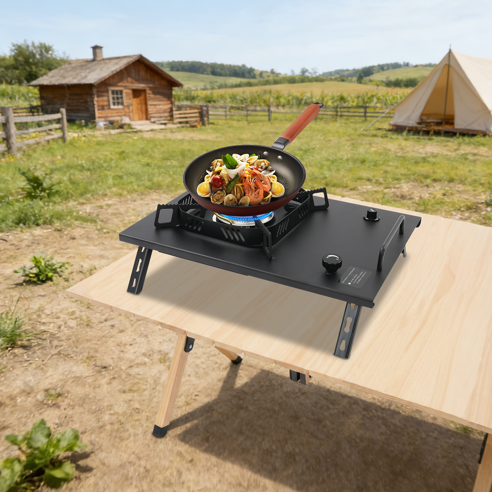Black Outdoor Gas Stove, Folda - Outdoor In Camping ulasan dan harga