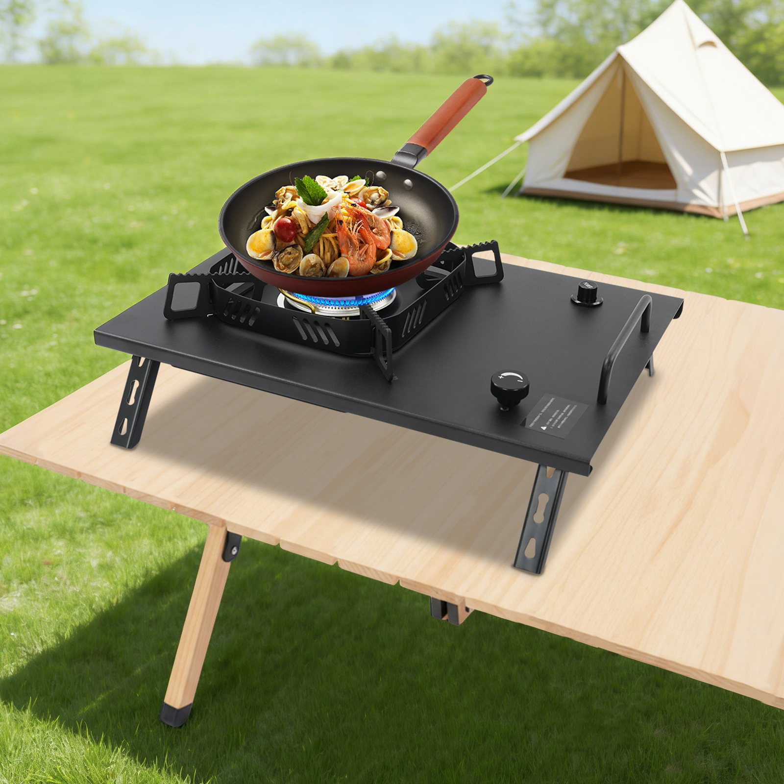Black Outdoor Gas Stove, Folda - Outdoor In Camping ulasan dan harga