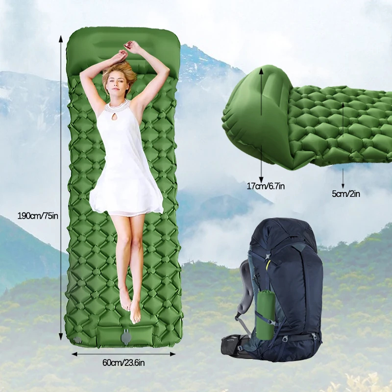 Camping Inflatable Air Mat Wit - Camp Pillow Compressible ulasan dan harga