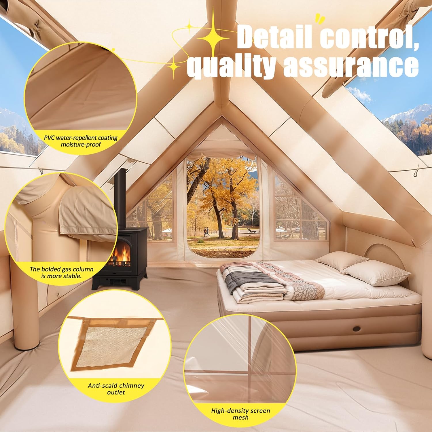 6-8 Person Inflatable Camping  - Outdoor Camping Tent Waterproof ulasan dan harga