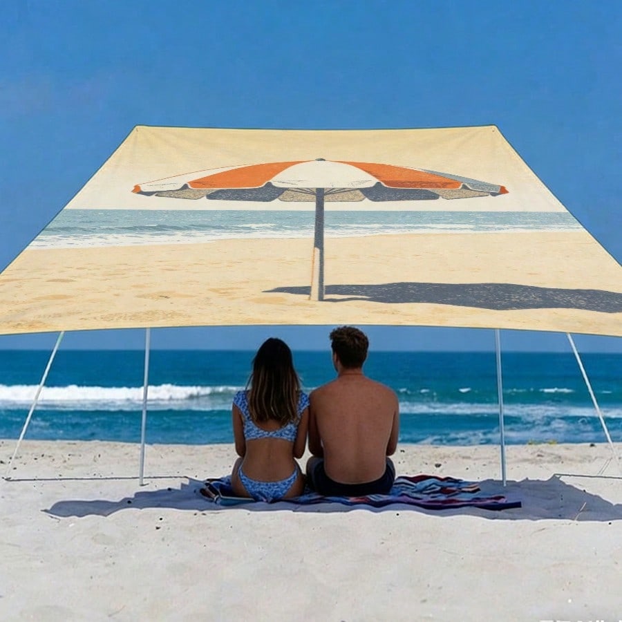 1pc Beach Sunshade Cloth, Outd - Outdoor Camping Umbrella ulasan dan harga