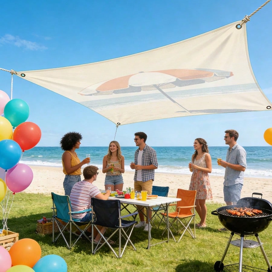 1pc Beach Sunshade Cloth, Outd - Outdoor Camping Umbrella ulasan dan harga