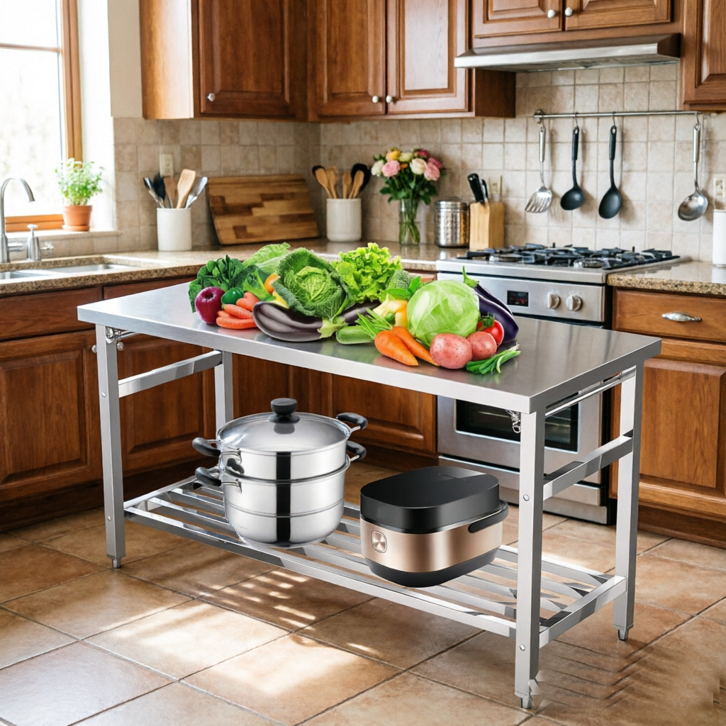 Commercial Stainless Steel Wor - Outdoor Camping Table Foldable ulasan dan harga