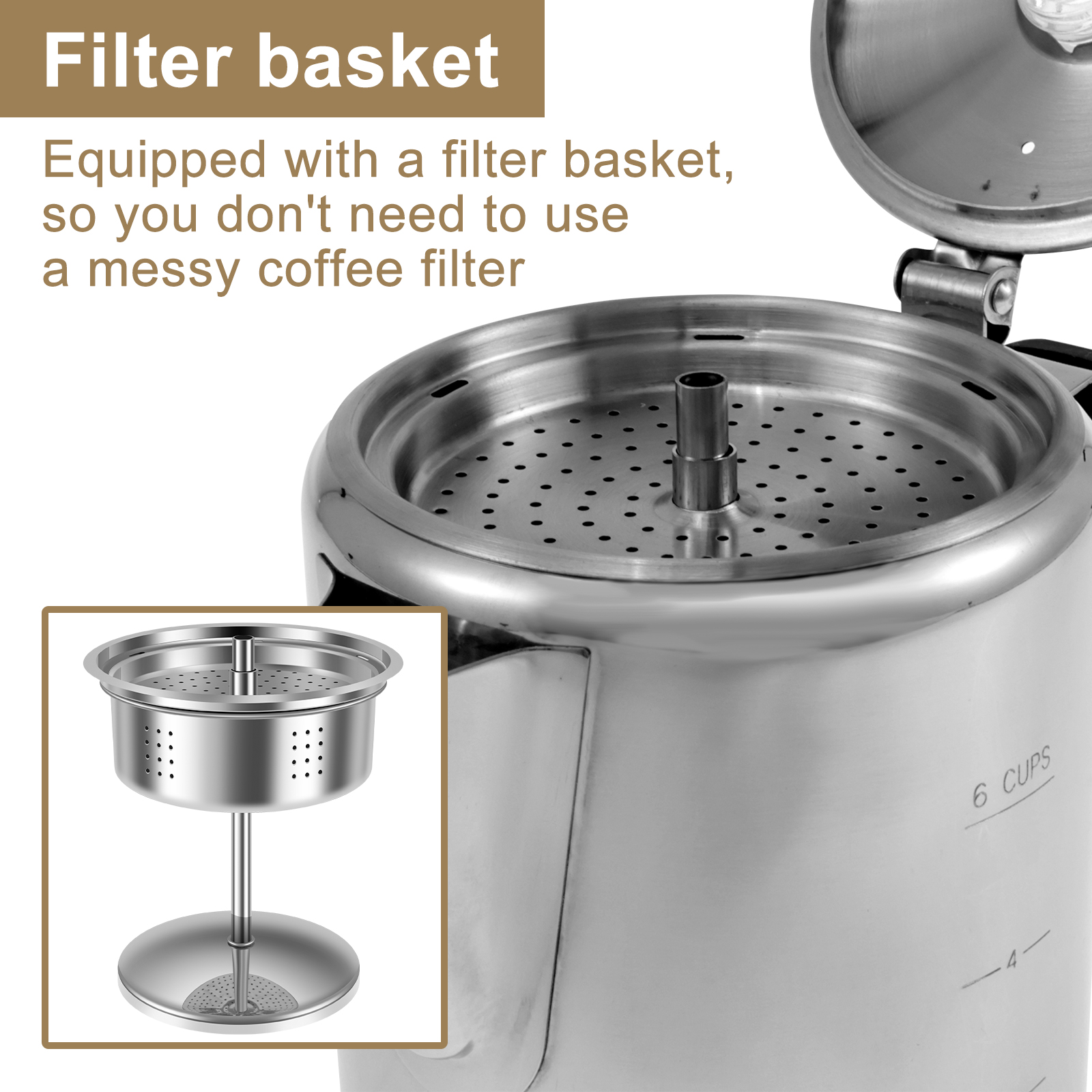 Stainless Steel Coffee Percola - Camp Percolator Coffee ulasan dan harga