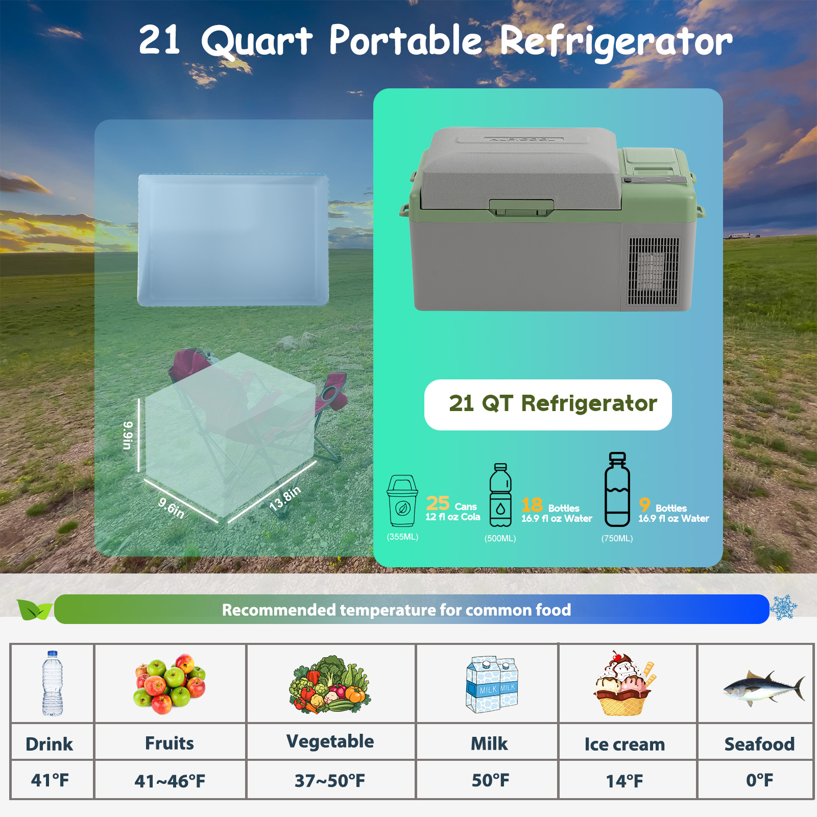 Alpicool Y19E Portable Fridge  - Outdoor Camping Fridge ulasan dan harga