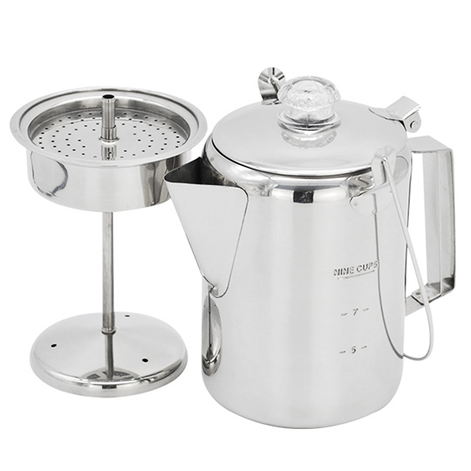 1.2L Outdoor 9 Cup Stainless S - Camp Percolator Coffee ulasan dan harga