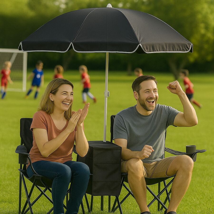 2-Seat Folding Camp Chair With - Outdoor Camping Umbrella ulasan dan harga