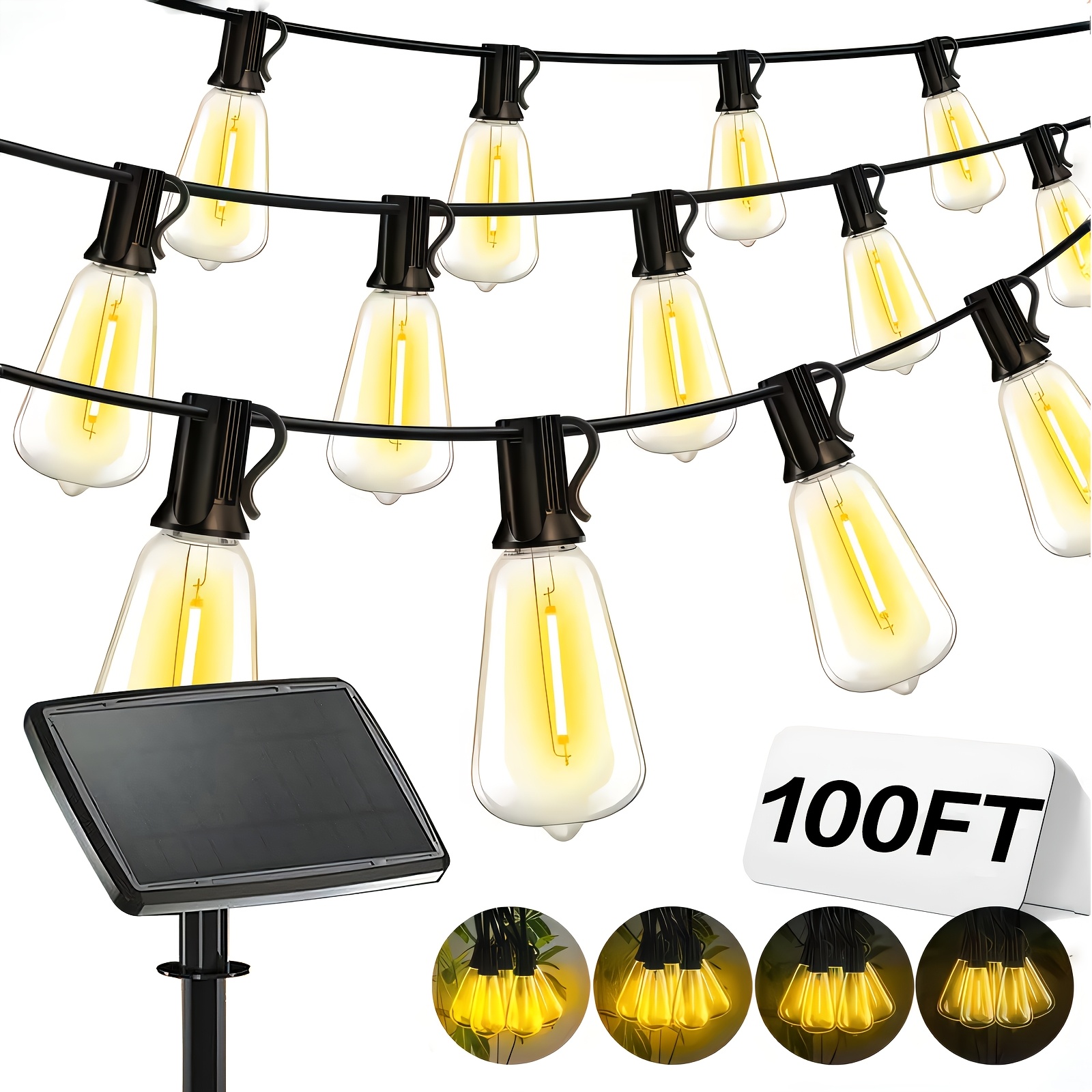 Solar Lights Outdoor, 100ft Pa - Outdoor Camping Tent ulasan dan harga