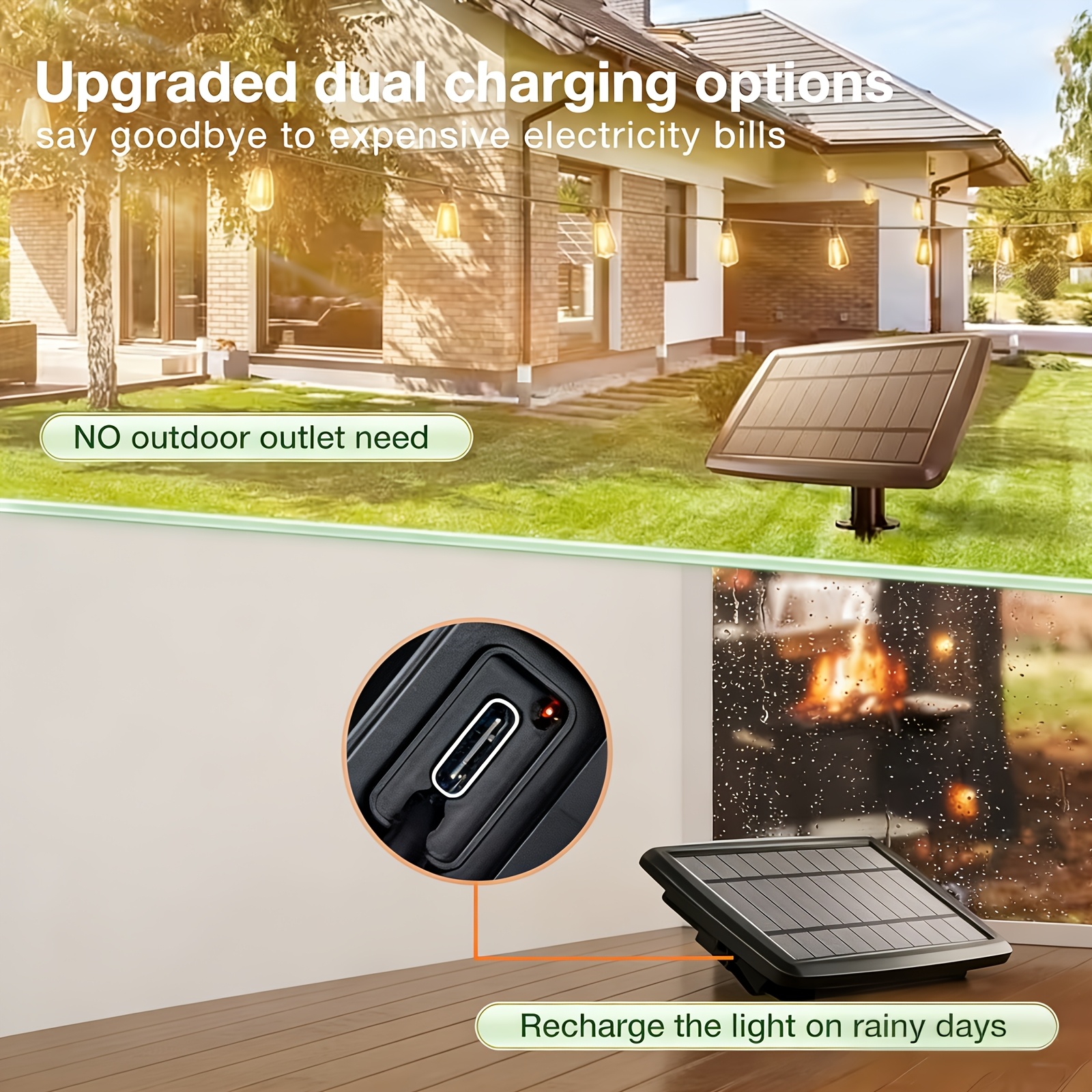 Solar Lights Outdoor, 100ft Pa - Outdoor Camping Tent ulasan dan harga