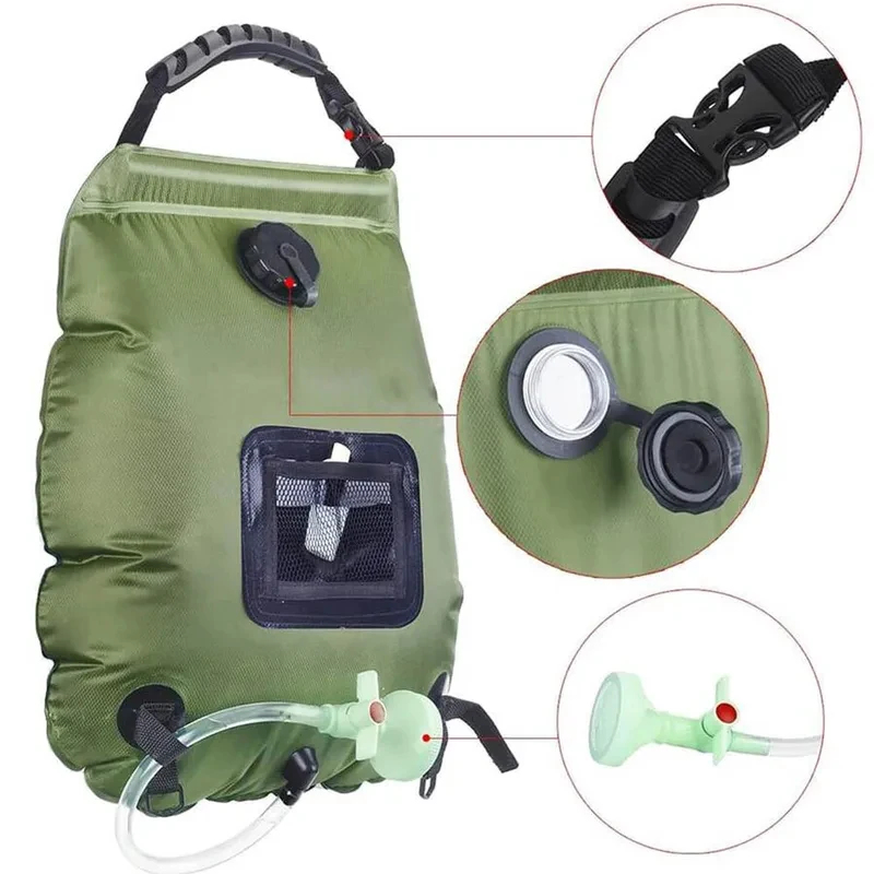 20L Solar Heating Camping Show - Outdoor Camping Hot Water Shower ulasan dan harga