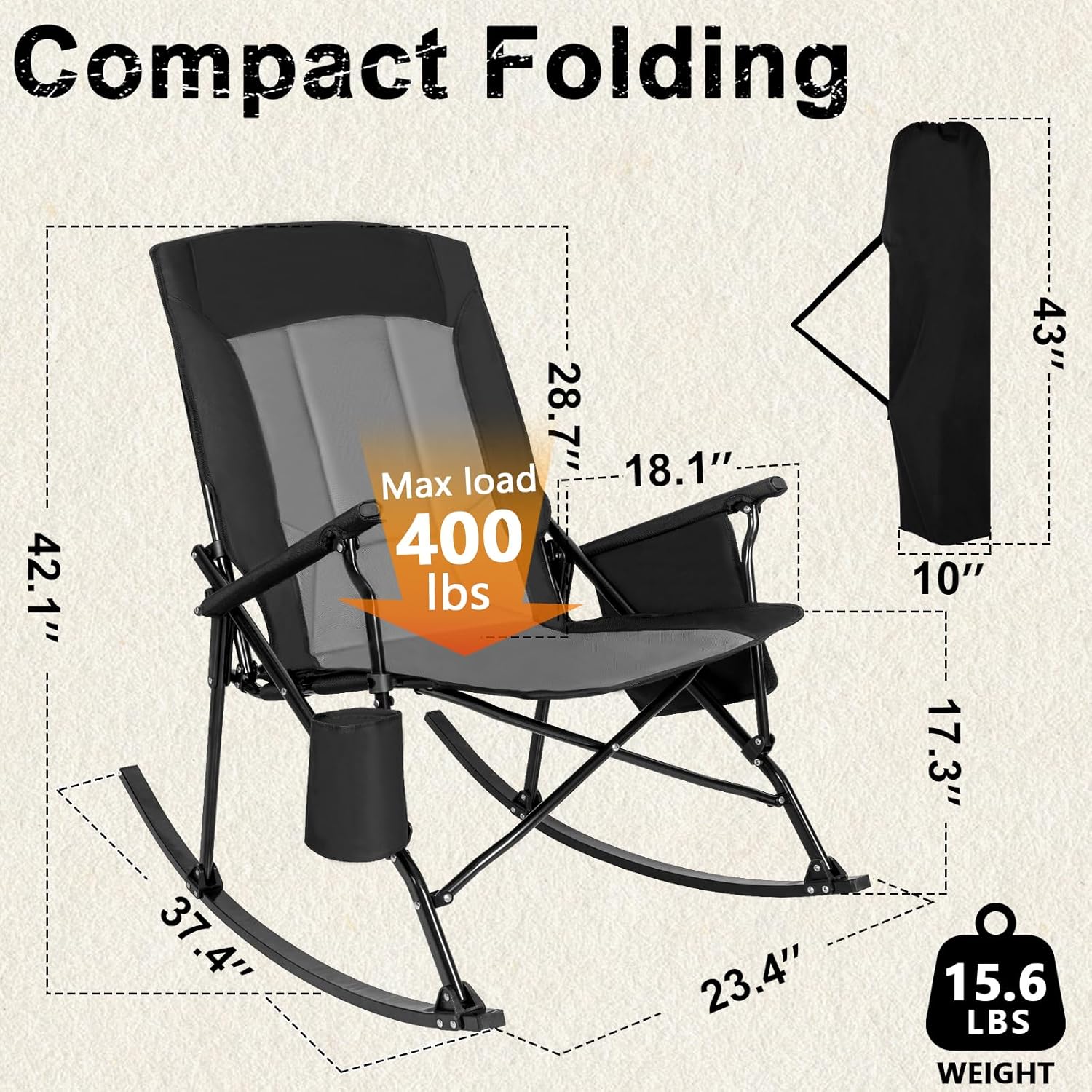 2 Pack High Back Portable Rock - Outdoor Oversized Camping Chair ulasan dan harga