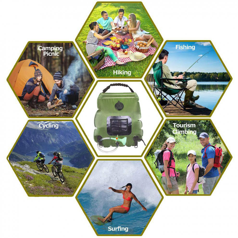 Camping Shower Bag 20L Solar H - Outdoor Camping Hot Water Shower ulasan dan harga