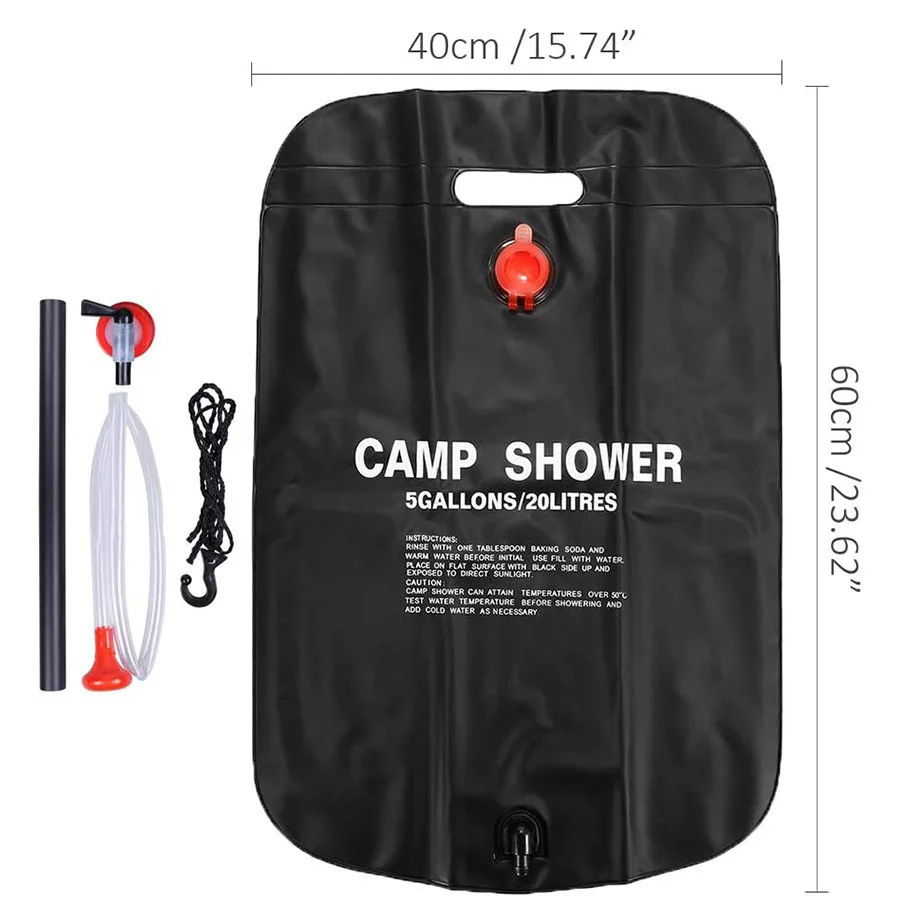 20/40L Camping foldable Solar  - Outdoor Camping Hot Water Shower ulasan dan harga